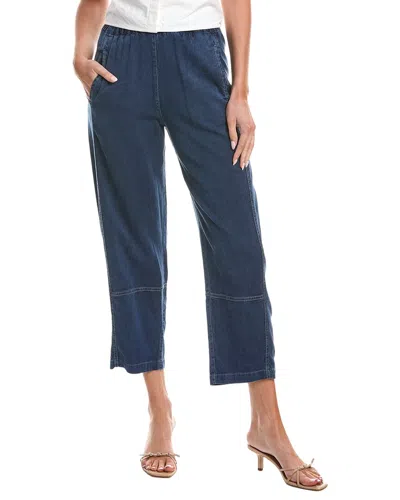 Max Studio Elastic Waist Barrel Leg Pant In Blue