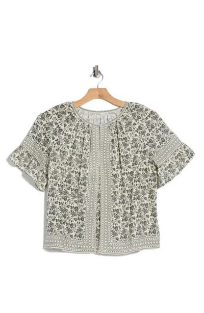 Max Studio Elbow Flutter Sleeve Top In Gray