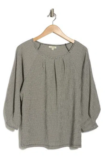 Max Studio Elbow Length Sleeve Top In Black White