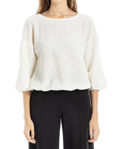 Max Studio Three Quarter Sleeve Bubble Top In Ivory