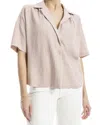 Max Studio Elbow Sleeve Half Placket Collared Shirt