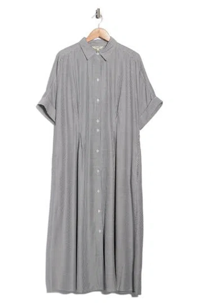 Max Studio Elbow Sleeve Maxi Shirtdress In Gray