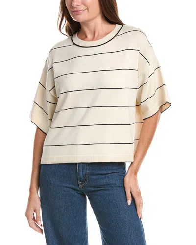 Max Studio Elbow Sleeve Sweater Top In Neutral