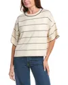 Max Studio Elbow Sleeve Sweater Top In White