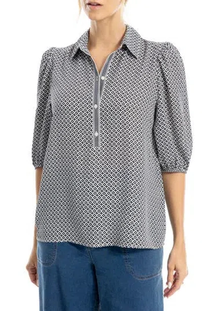 Max Studio Elbow Sleeve Top In Multi