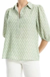 Max Studio Elbow Sleeve Top In Ecru/olive