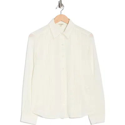 Max Studio Embroidered Pleated Button-up Shirt In Multi