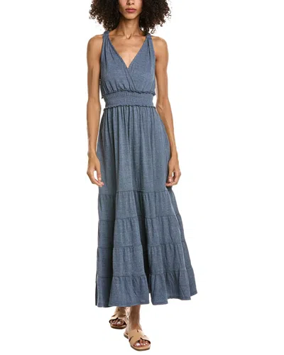 Max Studio Empire Waist Tiered Maxi Dress In Gray
