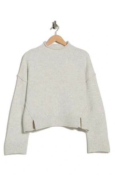 Max Studio Exposed Seam Turtleneck Sweater In Gray