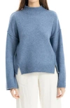 Max Studio Exposed Seam Turtleneck Sweater In Blue