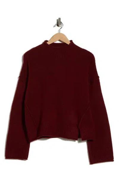 Max Studio Exposed Seam Turtleneck Sweater In Brown