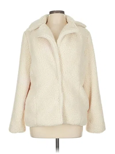 Pre-owned Max Studio Faux Fur Jacket In Ivory