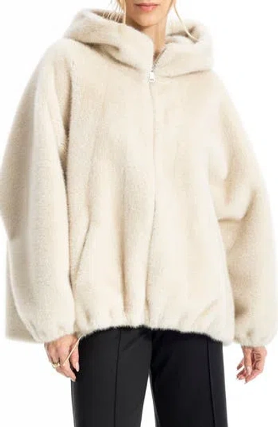 Max Studio Faux Fur Jacket In Brown