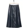 Max Studio Faux Leather A-line Skirt In Black