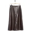 Max Studio Faux Leather A-line Skirt In Brown