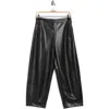 Max Studio Faux Leather Barrel Pants In Black