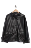 Max Studio Faux Leather Jacket In Black