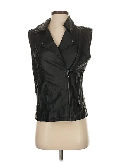 Pre-owned Max Studio Faux Leather Jacket In Black