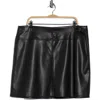 Max Studio Faux Leather Miniskirt In Black