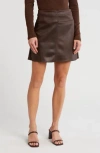 Max Studio Faux Leather Miniskirt In Brown