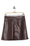Max Studio Faux Leather Miniskirt In Burgundy