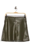 Max Studio Faux Leather Miniskirt In Green