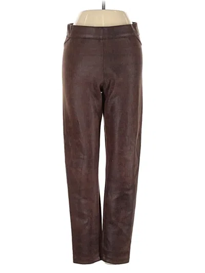 Pre-owned Max Studio Faux Leather Pants In Brown