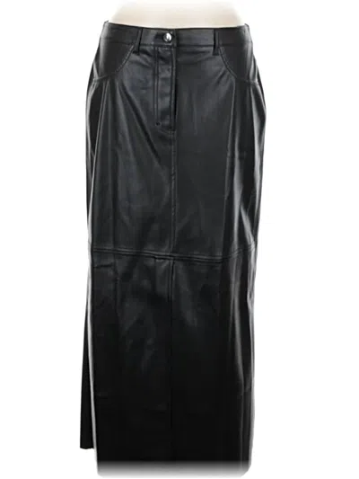 Max Studio Faux Leather Skirt In Black
