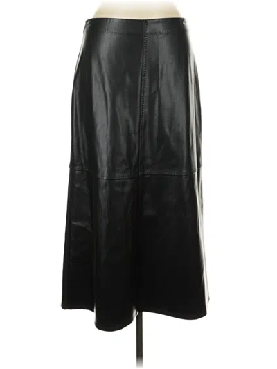 Pre-owned Max Studio Faux Leather Skirt In Black
