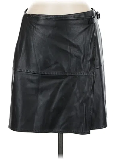 Max Studio Faux Leather Skirt In Black