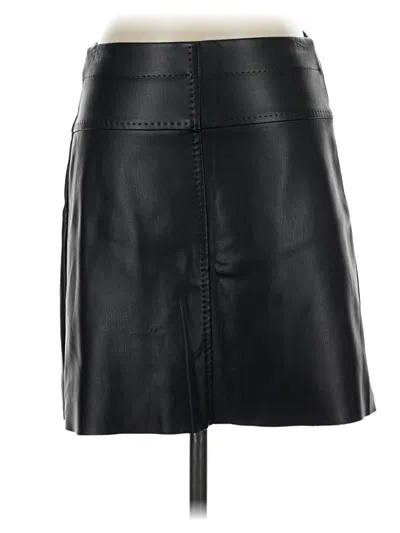 Pre-owned Max Studio Faux Leather Skirt In Black