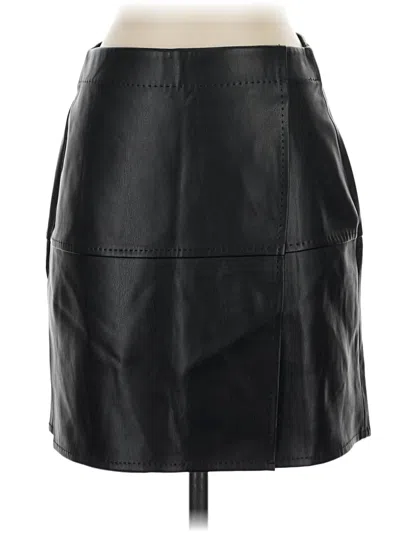 Max Studio Faux Leather Skirt In Black