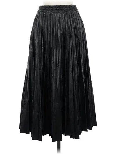 Pre-owned Max Studio Faux Leather Skirt In Black