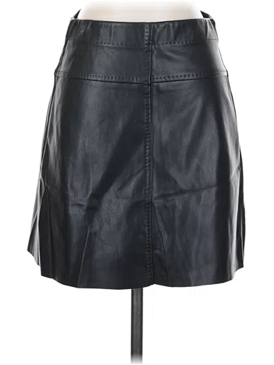 Pre-owned Max Studio Faux Leather Skirt In Black