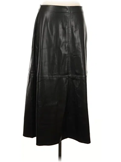 Pre-owned Max Studio Faux Leather Skirt In Black