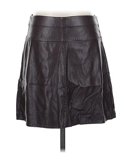 Pre-owned Max Studio Faux Leather Skirt In Black