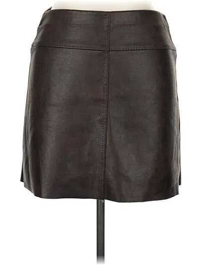 Pre-owned Max Studio Faux Leather Skirt In Brown