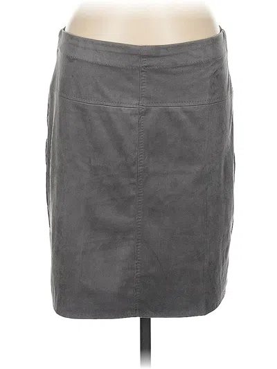 Pre-owned Max Studio Faux Leather Skirt In Gray