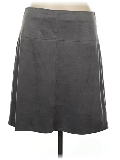 Pre-owned Max Studio Faux Leather Skirt In Gray