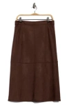 Max Studio Faux Suede A-line Midi Skirt In Green
