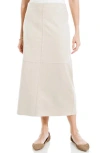 Max Studio Faux Suede A-line Midi Skirt In Oyster
