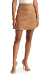 Max Studio Faux Suede A-line Miniskirt In Vicuna