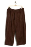 Max Studio Faux Suede Barrel Pants In Brown