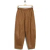 Max Studio Faux Suede Barrel Pants In Brown