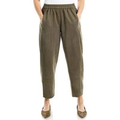 Max Studio Faux Suede Barrel Pants In Green
