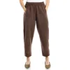 Max Studio Faux Suede Barrel Pants In Brown
