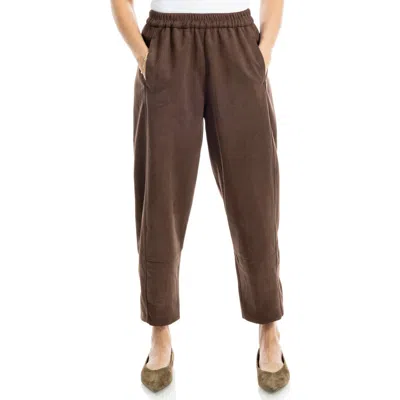 Max Studio Faux Suede Barrel Pants In Brown