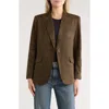 Max Studio Faux Suede Blazer In Green