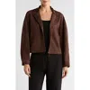 Max Studio Faux Suede Full Zip Jacket In Green