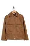 Max Studio Faux Suede Jacket In Brown